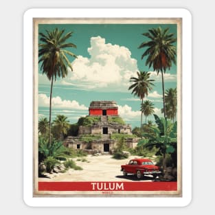 Tulum Quintana Roo Mexico Vintage Poster Tourism Sticker